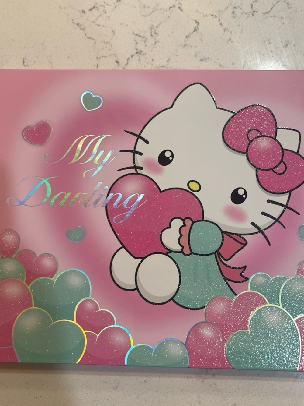 Kitty My Darling Pink Glitter Wall Art